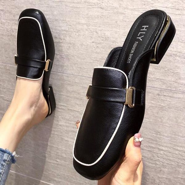 women slippers slip on mules flat heel casual shoes british style slides wooden block heels summer chaussures de femme zy400, Black
women slippers slip on mules flat heel casual shoes british style slides wooden block heels summer chaussures de femme zy400, Black