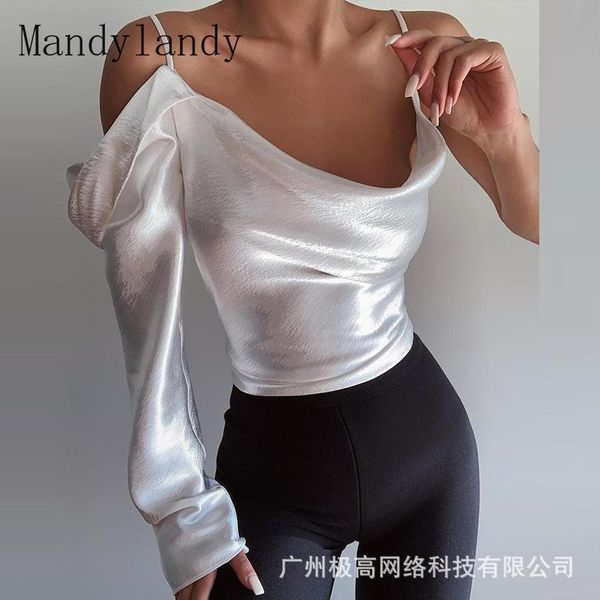mandylandy women tshirts solid color loose one-shoulder sling shirts slim fits low cut spaghetti strap club wear camis women's t-s, White
mandylandy women tshirts solid color loose one-shoulder sling shirts slim fits low cut spaghetti strap club wear camis women's t-s, White