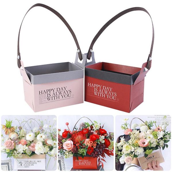 gift wrap portable flower packaging box with handle waterproof kraft paper bags for wedding party decor florist handy basket
gift wrap portable flower packaging box with handle waterproof kraft paper bags for wedding party decor florist handy basket