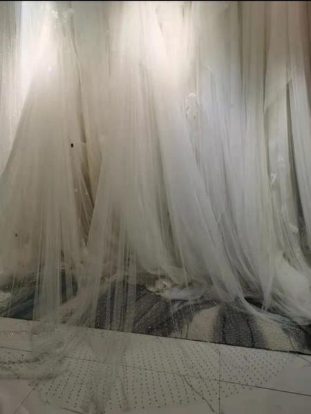 bridal veils luxury cathedral length 3.5mx3m long vestido de noiva shiny wedding veil full pearls and crystals, Black
bridal veils luxury cathedral length 3.5mx3m long vestido de noiva shiny wedding veil full pearls and crystals, Black