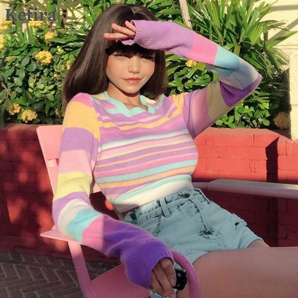 women's sweaters kefira autumn 2021 o neck striped knitted crop sweater pullovers women long sleeve sweet cute fashion casual jumper pu, White;black
women's sweaters kefira autumn 2021 o neck striped knitted crop sweater pullovers women long sleeve sweet cute fashion casual jumper pu, White;black