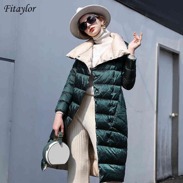 fitaylor - women's double-sided long et, white duck feather coat with lapel, high collar, double buttons, warm snow coat, 90%, Black
fitaylor - women's double-sided long et, white duck feather coat with lapel, high collar, double buttons, warm snow coat, 90%, Black