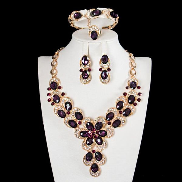 earrings & necklace 4pcs fashion nigeria bridal jewelry sets austrian red purple crystal ring bracelet african beads set, Silver
earrings & necklace 4pcs fashion nigeria bridal jewelry sets austrian red purple crystal ring bracelet african beads set, Silver