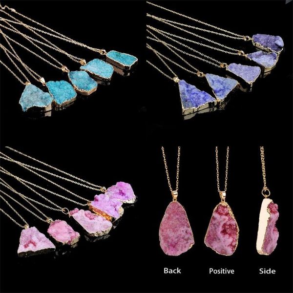 not polished rough pendant necklace crystal jewelry natural stone necklaces mens women fashion chains retro temperament, Silver
not polished rough pendant necklace crystal jewelry natural stone necklaces mens women fashion chains retro temperament, Silver