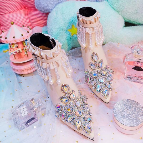 boots womens pointy toe rhinestones crystal diamond tassels ankle diy high heel lolita sweet shoes cosplay, Black
boots womens pointy toe rhinestones crystal diamond tassels ankle diy high heel lolita sweet shoes cosplay, Black