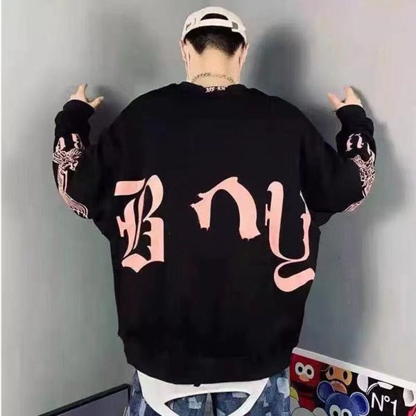 autumn winter new fashion large letter printed terry round neck sweater for men and women, lovers, Black
autumn winter new fashion large letter printed terry round neck sweater for men and women, lovers, Black