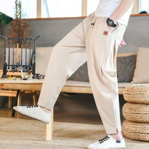men's pants cargo men wide leg cotton harem embroidery 2021 chinese style linen loose thin fashion casual streetwear hip hop overalls, Black
men's pants cargo men wide leg cotton harem embroidery 2021 chinese style linen loose thin fashion casual streetwear hip hop overalls, Black
