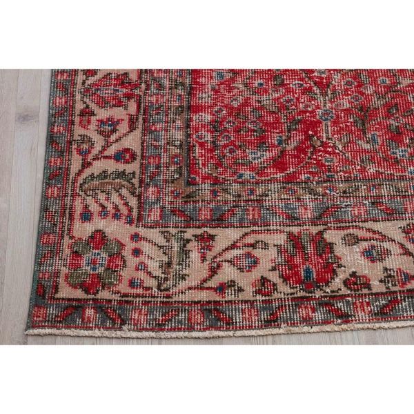 carpets red floral rug, unique handmade rug home decor 2606