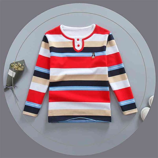 spring fall children t-shirt long sleeves boys shirt cotton o-neck striped casual teenage school uniform clothes 210622, Blue
spring fall children t-shirt long sleeves boys shirt cotton o-neck striped casual teenage school uniform clothes 210622, Blue