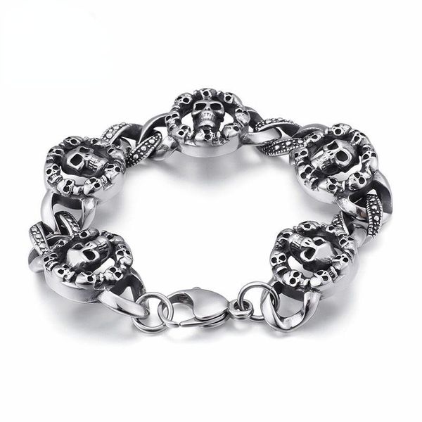 charm bracelets haolynjoy stainless steel punk multi lots of skull bracelet men 22.5cm long gothic chain party jewelry, Golden;silver
charm bracelets haolynjoy stainless steel punk multi lots of skull bracelet men 22.5cm long gothic chain party jewelry, Golden;silver