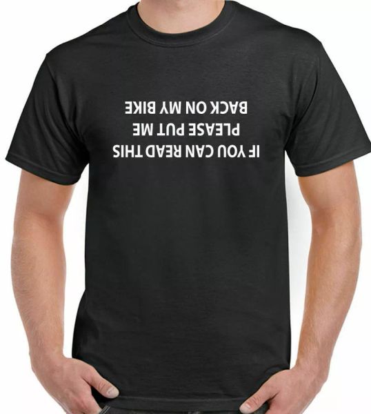 cycling t-shirt read this upside down mens funny bmx mountain road bike cycle, White;black
cycling t-shirt read this upside down mens funny bmx mountain road bike cycle, White;black