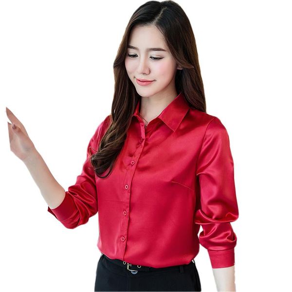 women's blouses & shirts 2021 spring blouse stretch satin imitation silk women and shirt long-sleeved overalls ol, White
women's blouses & shirts 2021 spring blouse stretch satin imitation silk women and shirt long-sleeved overalls ol, White
