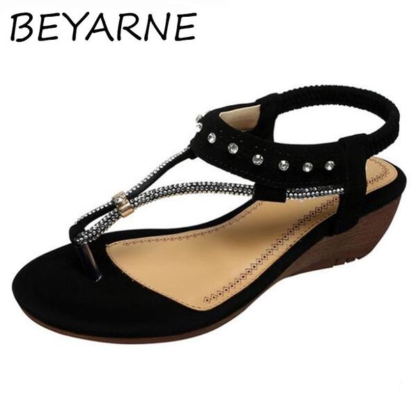 dress shoes beyarne bohemia wedge women sandals summer fashion leisure rhinestone flip flops beach sandalias mujer, Black
dress shoes beyarne bohemia wedge women sandals summer fashion leisure rhinestone flip flops beach sandalias mujer, Black