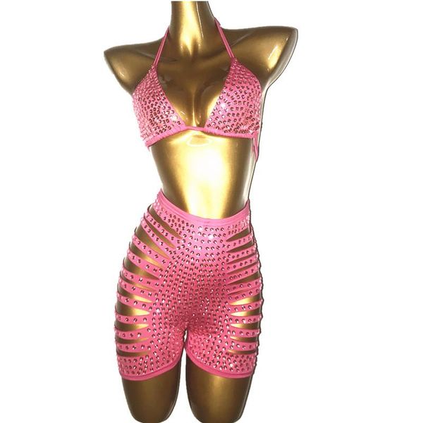 women's tracksuits summer sparkly pink stones bikini set costume women rhinestones bra short outfit prom birthday celebrate dance, Gray
women's tracksuits summer sparkly pink stones bikini set costume women rhinestones bra short outfit prom birthday celebrate dance, Gray