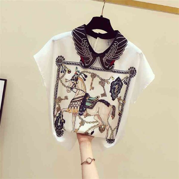 summer women's embroidery collar print chiffon shirt blouse short sleeve shirts ladies all-match blouuse blusas a3283 210519, White
summer women's embroidery collar print chiffon shirt blouse short sleeve shirts ladies all-match blouuse blusas a3283 210519, White