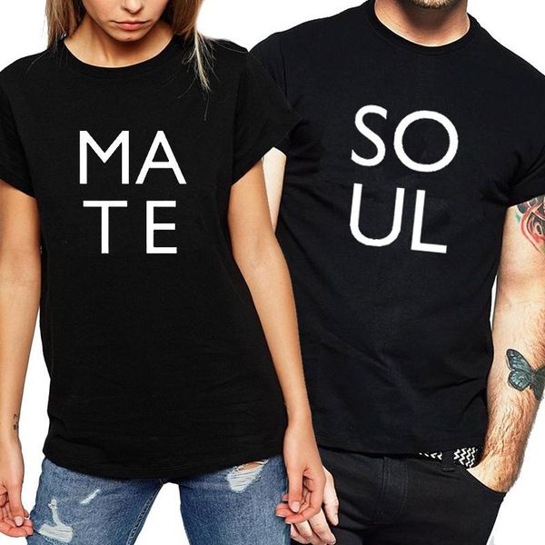 women's t-shirt summer short sleeve soul mate letter printd couple love matching tee shirt femme gifts t, White
women's t-shirt summer short sleeve soul mate letter printd couple love matching tee shirt femme gifts t, White