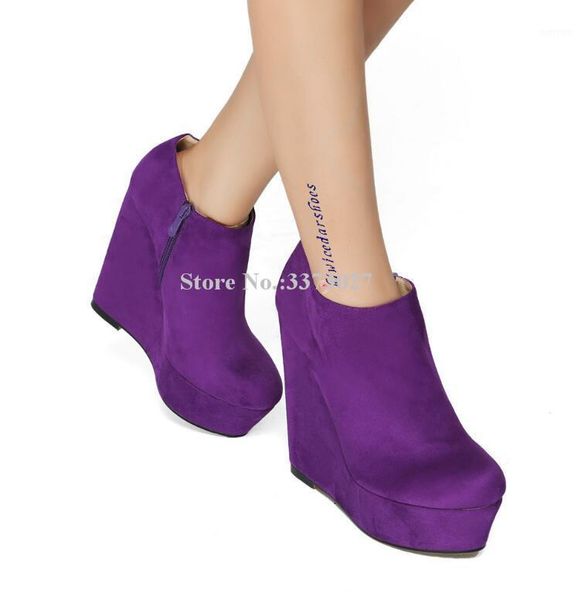 boots fashion purple suede platform wedge ankle women round toe zipper short lady design party dress shoes1, Black
boots fashion purple suede platform wedge ankle women round toe zipper short lady design party dress shoes1, Black
