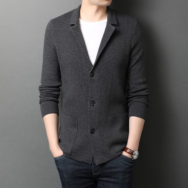 men's sweaters autumn wool knit jacket business casual single-breasted sweater cardigan male brand clothes 0bo5, White;black
men's sweaters autumn wool knit jacket business casual single-breasted sweater cardigan male brand clothes 0bo5, White;black