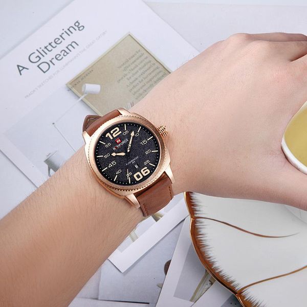 wristwatches naviforce sport watch fashion mens watches date waterproof men's quartz wristwatch clock relogio masculino 202, Slivery;brown
wristwatches naviforce sport watch fashion mens watches date waterproof men's quartz wristwatch clock relogio masculino 202, Slivery;brown