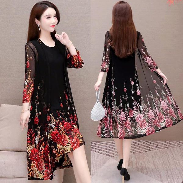 casual dresses 2022 summer net yarn 2 piece set dress cardigan women plus size 5xl party midi print flower elegant vintage robe female, Black;gray
casual dresses 2022 summer net yarn 2 piece set dress cardigan women plus size 5xl party midi print flower elegant vintage robe female, Black;gray