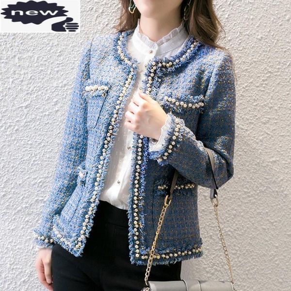 office ladies slim fit tweed jacket women plaid pearls beading short coat brand designer party o neck twill jackets outerwear women's, Black;brown
office ladies slim fit tweed jacket women plaid pearls beading short coat brand designer party o neck twill jackets outerwear women's, Black;brown