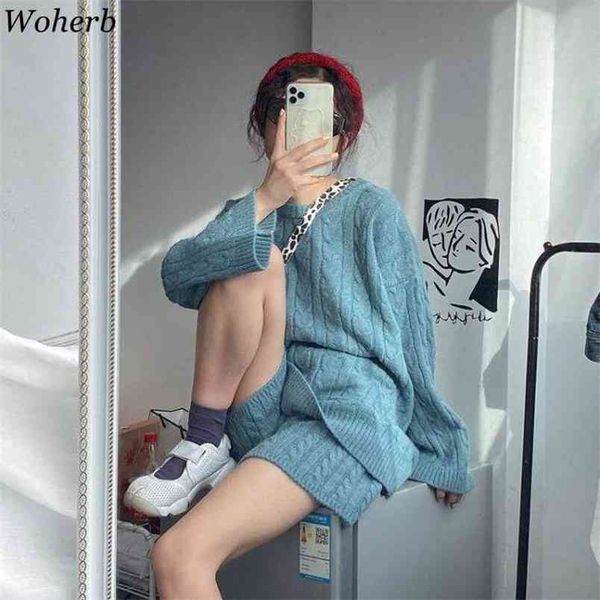 korean chic two piece set women knitted suit outfits fashion sweater shorts clothing female 2 pieces s 210519, White
korean chic two piece set women knitted suit outfits fashion sweater shorts clothing female 2 pieces s 210519, White