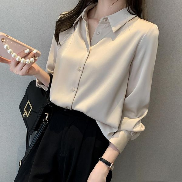women's blouses & shirts menahem formal solid female 2021 summer women basic long sleeve blouse office lady turn down collar buttons u, White
women's blouses & shirts menahem formal solid female 2021 summer women basic long sleeve blouse office lady turn down collar buttons u, White