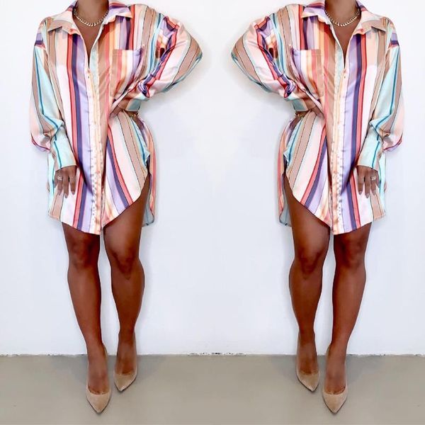 casual dresses women shirt colorful striped full sleeve streetwear party night clubwear clothes for outfit, Black;gray
casual dresses women shirt colorful striped full sleeve streetwear party night clubwear clothes for outfit, Black;gray
