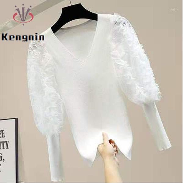 vintage lace patchwork women's sweaters 2021 spring autumn lantern sleeve ladies jumper cute v-neck knitted female pullover, White;black
vintage lace patchwork women's sweaters 2021 spring autumn lantern sleeve ladies jumper cute v-neck knitted female pullover, White;black