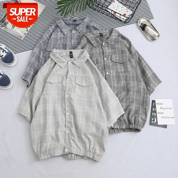 plaid short-sleeved shirt men's student youth loose polo half-sleeved t-shirt #0055, White;black
plaid short-sleeved shirt men's student youth loose polo half-sleeved t-shirt #0055, White;black