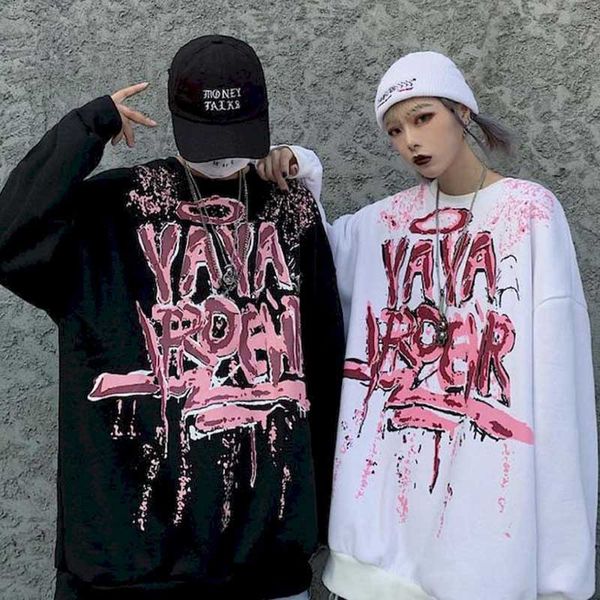 hoodless round ne sweater mens tide national tide loose couple fleece jaet hong kong style graffiti printing tide, Black
hoodless round ne sweater mens tide national tide loose couple fleece jaet hong kong style graffiti printing tide, Black