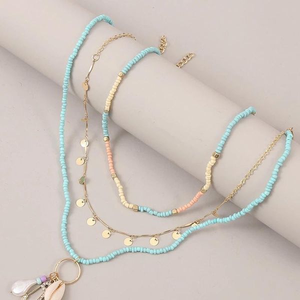 pendant necklaces 3 pcs/set beach style fashion blue glass beaded long for women bohemian shell pearl pin gold chain necklace, Silver
pendant necklaces 3 pcs/set beach style fashion blue glass beaded long for women bohemian shell pearl pin gold chain necklace, Silver
