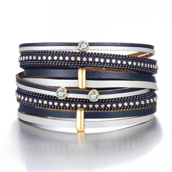 multilayer crystal leather bracelets for women female fashion magnet clasp rhinestones wrap bangles & bracelet jewelry charm, Golden;silver
multilayer crystal leather bracelets for women female fashion magnet clasp rhinestones wrap bangles & bracelet jewelry charm, Golden;silver