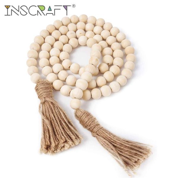 handmade natural wooden bead garland rustic beads wall hanging decoration with tassel decorative objects & figurines
handmade natural wooden bead garland rustic beads wall hanging decoration with tassel decorative objects & figurines