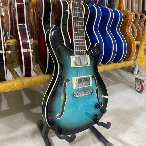 simi hollow electric guitar flamed maple and back chrome hardware black circle blue free
simi hollow electric guitar flamed maple and back chrome hardware black circle blue free