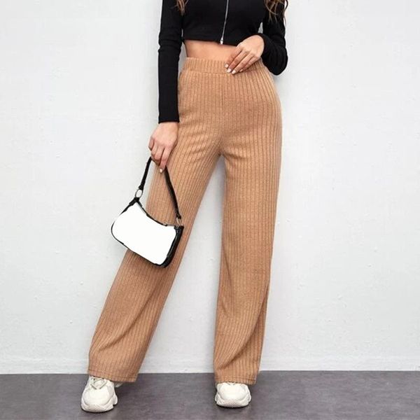 women's pants & capris kintting high waists trousers for women wide leg 2021 spring elastic waist basic long ladies casual offic fashio, Black;white
women's pants & capris kintting high waists trousers for women wide leg 2021 spring elastic waist basic long ladies casual offic fashio, Black;white