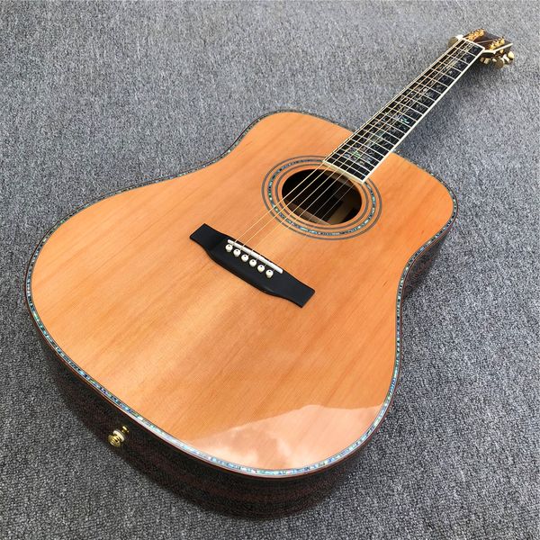 41 inches solid cedar d style acoustic guitar,abalone flower inlays ebony fingerboard,cocobolo back and dides guitarra
41 inches solid cedar d style acoustic guitar,abalone flower inlays ebony fingerboard,cocobolo back and dides guitarra