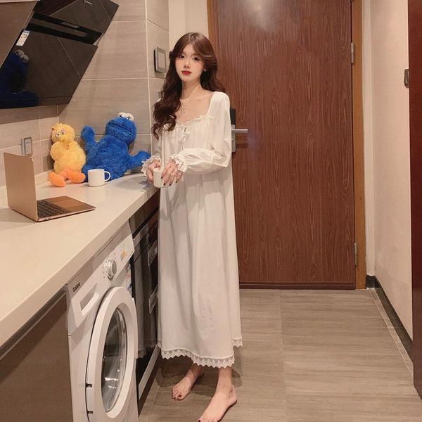 women's sleepwear spring 2021 nightgown korean french lace lovely princess nightdress long home clothes nightwear night dress sexy, Black;red
women's sleepwear spring 2021 nightgown korean french lace lovely princess nightdress long home clothes nightwear night dress sexy, Black;red