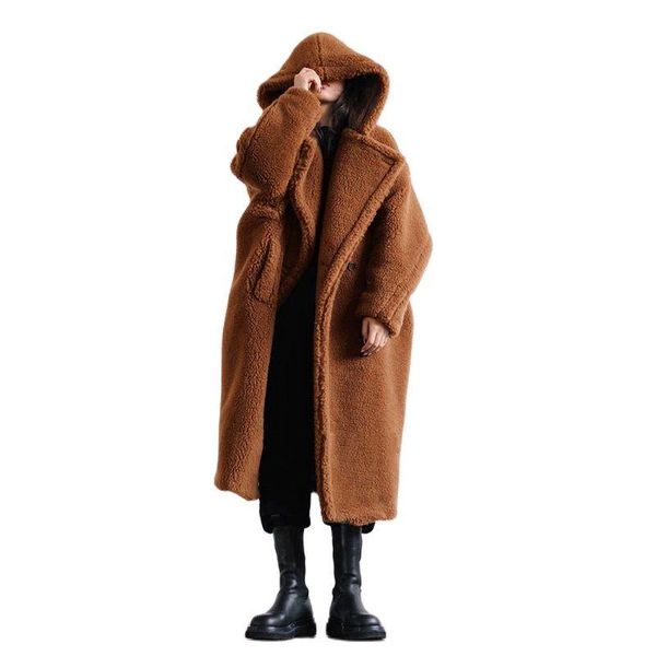 women's wool & blends long teddy bear coat women winter parkas warm oversized jacket hooded chunky outerwear overcoat female faux lambs, Black
women's wool & blends long teddy bear coat women winter parkas warm oversized jacket hooded chunky outerwear overcoat female faux lambs, Black