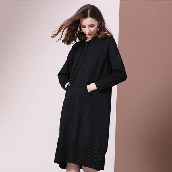 women's sweaters pull femme nouveaute 2021 winter clothes women knitted sweater dress autumn oversize loose hooded long sleeve dresses, White;black
women's sweaters pull femme nouveaute 2021 winter clothes women knitted sweater dress autumn oversize loose hooded long sleeve dresses, White;black