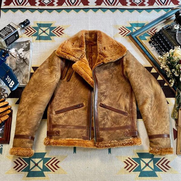 men's leather & faux cdf199 european us size super warm genuine sheep b3 shearling bomber fur jacket, Black
men's leather & faux cdf199 european us size super warm genuine sheep b3 shearling bomber fur jacket, Black