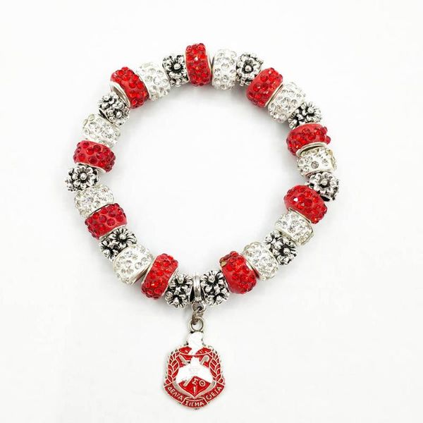 beaded, strands hand made greek sorority elastic red white bead detal letter logo shield pendant bracelet bangles women jewelry, Black
beaded, strands hand made greek sorority elastic red white bead detal letter logo shield pendant bracelet bangles women jewelry, Black