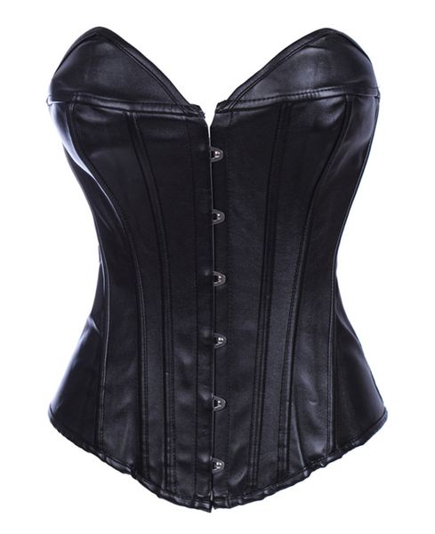 Gothic Black faux Leather overbust Corset clubwear waist trainer Bustier Push Up body shaper Costume Top Plus Size -2XL
Gothic Black faux Leather overbust Corset clubwear waist trainer Bustier Push Up body shaper Costume Top Plus Size -2XL