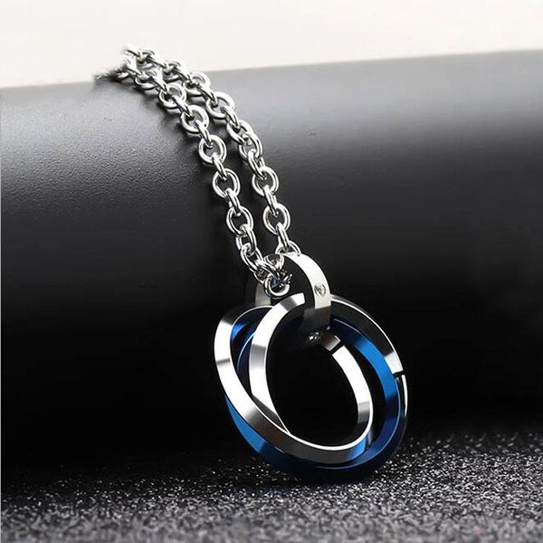 pendant necklaces necklace men's hip hop three ring titanium steel personality trendy simple chain jewelry, Silver
pendant necklaces necklace men's hip hop three ring titanium steel personality trendy simple chain jewelry, Silver