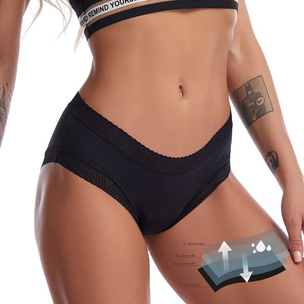 four layers menstrual panties leakproof briefs underwear women physiological period pants, Black;pink
four layers menstrual panties leakproof briefs underwear women physiological period pants, Black;pink