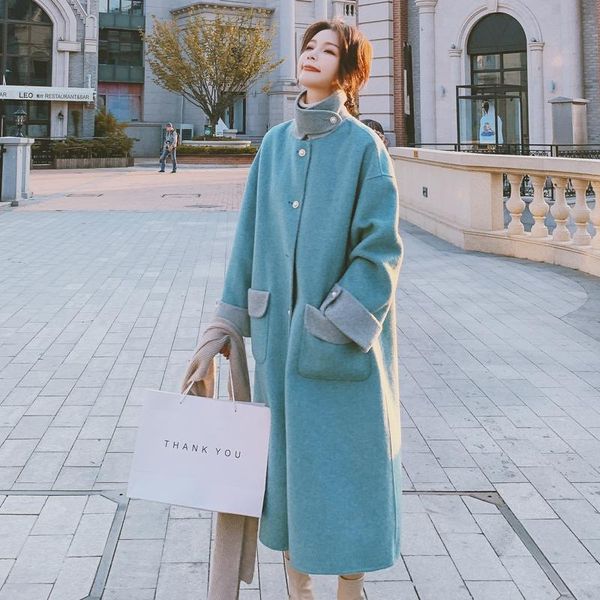 women's wool & blends autumn winter women fashion korean imitation coat single breasted elegant loose long woolen jacket female overcoa, Black
women's wool & blends autumn winter women fashion korean imitation coat single breasted elegant loose long woolen jacket female overcoa, Black