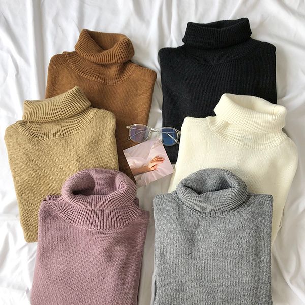 6 colors autumn and winter korean chic style solid color turtleneck sweaters womens sweaters and pullovers (C9009), White;black
6 colors autumn and winter korean chic style solid color turtleneck sweaters womens sweaters and pullovers (C9009), White;black