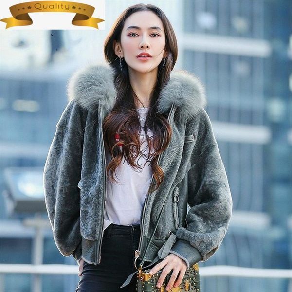 women's fur & faux female natural coat short shearling winter coats women real collar hooded woman jacket ropa de mujer 19112 pph1410, Black
women's fur & faux female natural coat short shearling winter coats women real collar hooded woman jacket ropa de mujer 19112 pph1410, Black