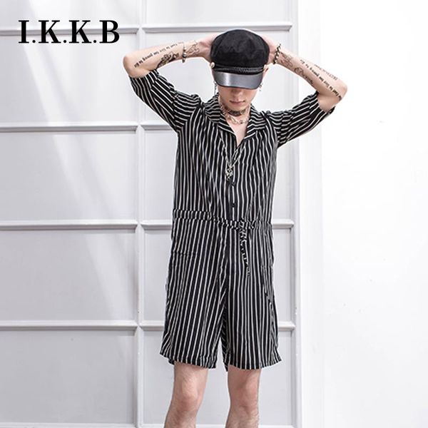 one-piece male hip hop summer short-sleeved shorts korean fashion personality vertical stripes youth stage wear men's, White;black
one-piece male hip hop summer short-sleeved shorts korean fashion personality vertical stripes youth stage wear men's, White;black
