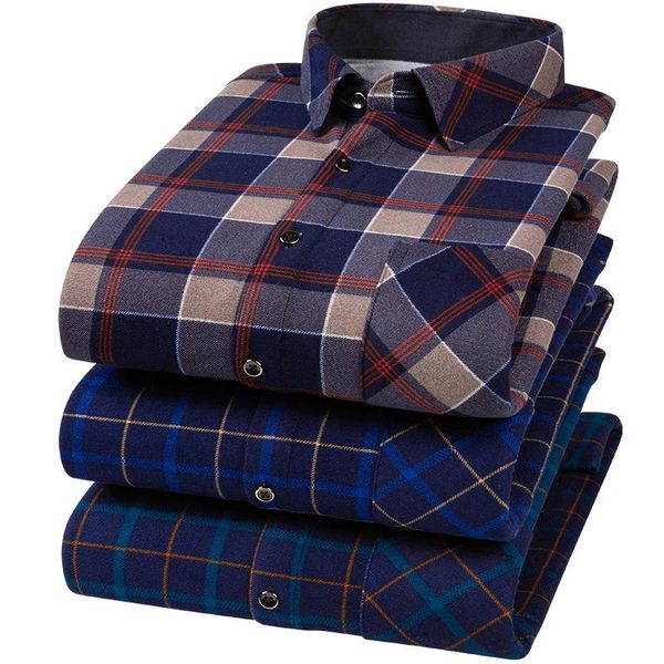 men's casual shirts winter double-sided velvet warm plus size plaid business brushed fleece thick shirt middle-aged loose, White;black
men's casual shirts winter double-sided velvet warm plus size plaid business brushed fleece thick shirt middle-aged loose, White;black